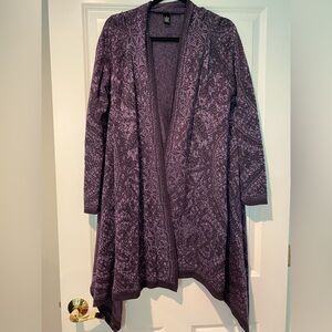 Avellini Purple Knit Cardigan Cotton Blend Sweater Sz M